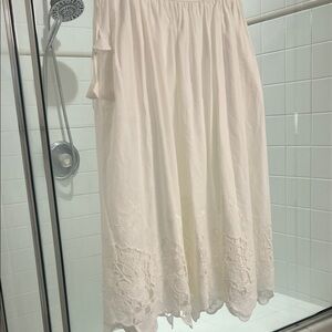 HUNTER BELL Nathalie Embroidered Midi Skirt